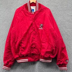 Vintage University Of Wisconsin Badgers Jacket Mens XXL Red Champion Bomber